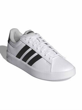 Adidas Grand Court White and Black Classic Three Stripe Sneakers